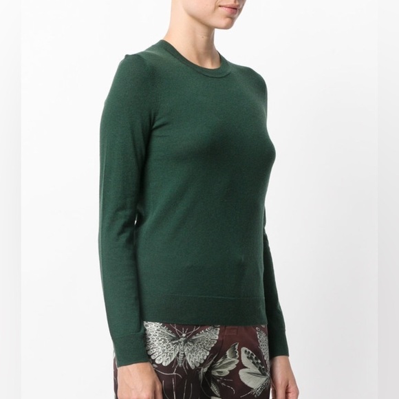 Tory Burch | Iberia Long Sleeve Pullover Sweater In Emerald Green Size XXS - Picture 4 of 10